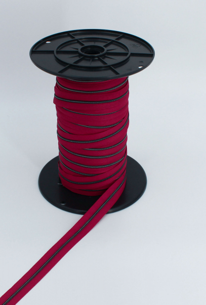 Endlosreißverschluss metallisiert schmal fuchsia/titan (1m)